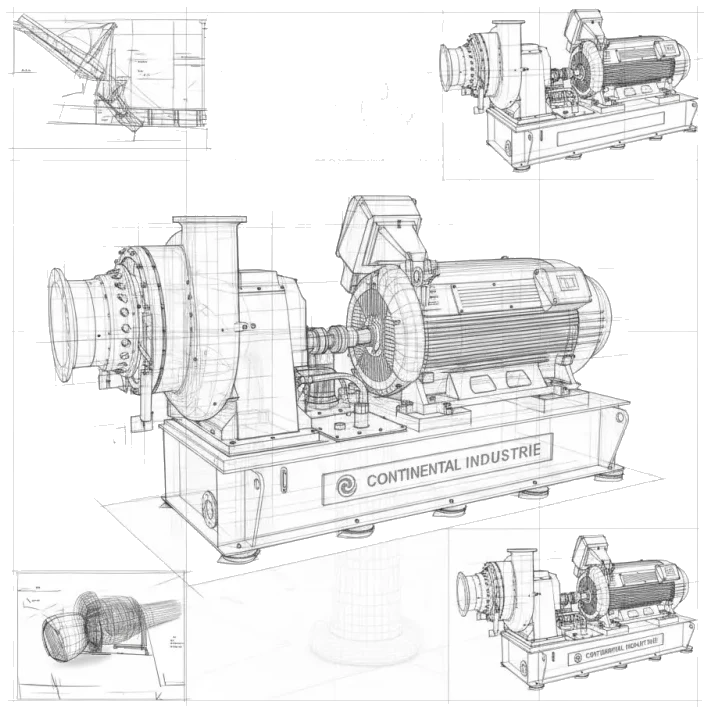Soplador centrífugo monoetapa Continental Blowers tipo TC para compresión de aire o gas hasta 35.000 m³/h con alta eficiencia